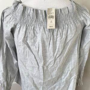 LOFT Tops - Loft light gray off the shoulder top LOFT Tops - Loft light gray off the shoulder top
